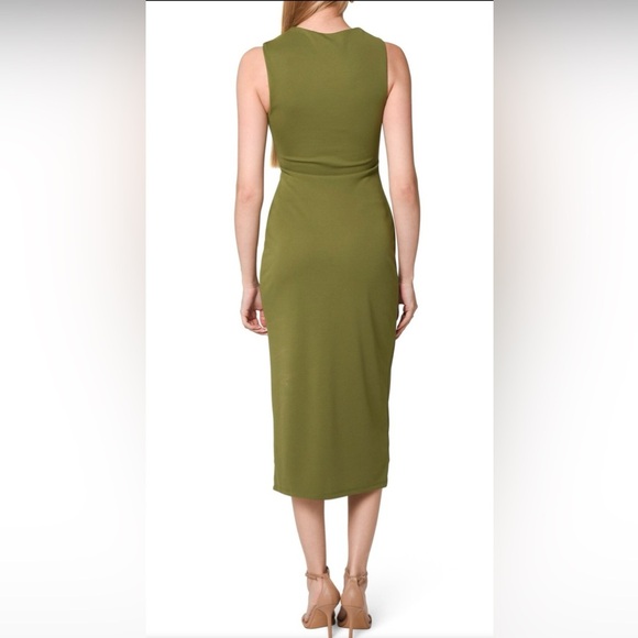 WAYF Sap Green drape neck sleeveless midi dress size S. - Picture 15 of 16